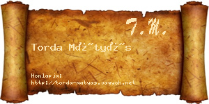 Torda Mátyás névjegykártya